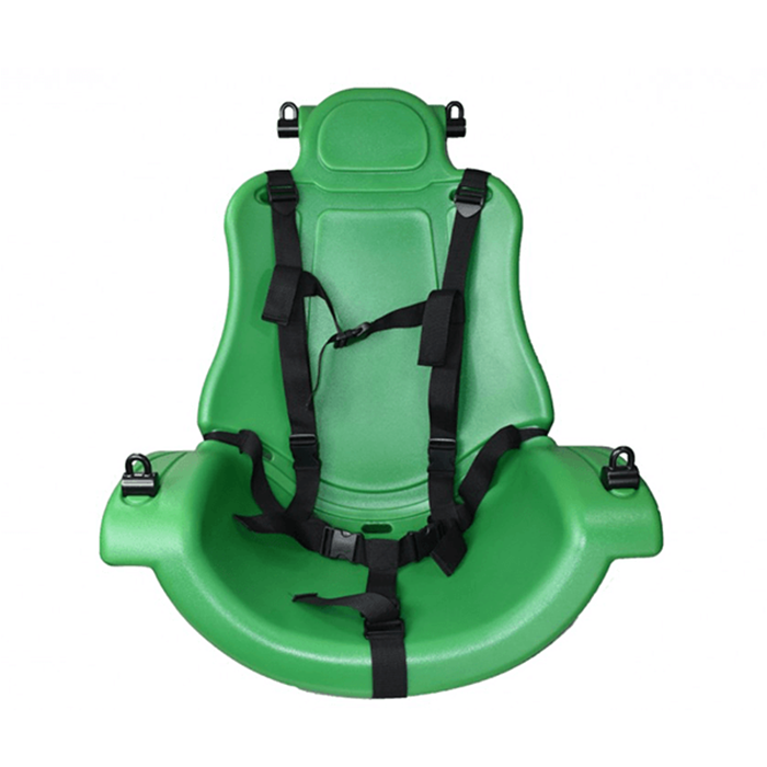 Commercial adaptive swing seat with full-body support and safety harness designed for accessible and inclusive playground environments.